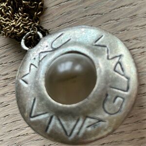 Vintage Mac Viva Glam silver tone pendant / gold tone chain/  rare piece